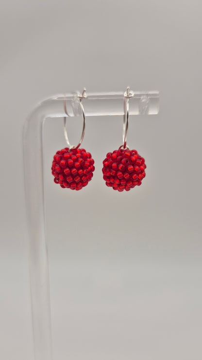 Creolen KUULA - Kugel 12mm | Silber | Perlen 2mm