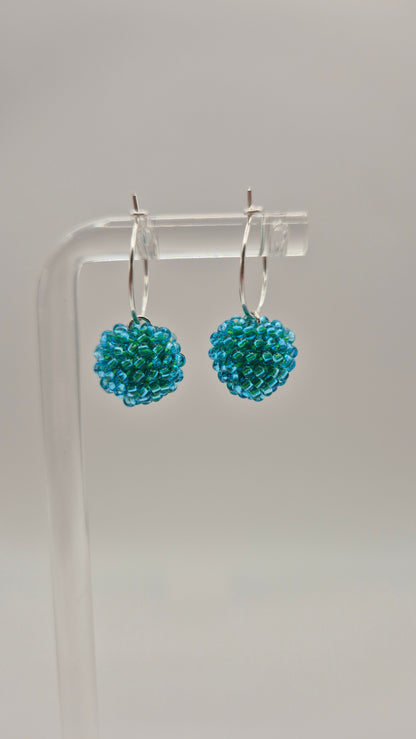 Creolen KUULA - Kugel 12mm | Silber | Perlen 2mm