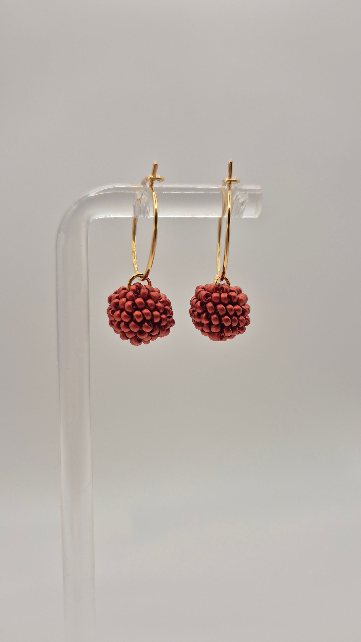 Creolen KUULA - Kugel 12mm | vergoldet | Perlen 2mm