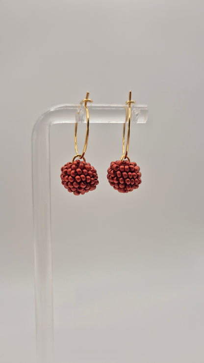 Creolen KUULA - Kugel 12mm | vergoldet | Perlen 2mm