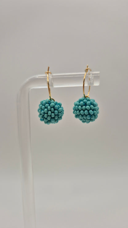 Creolen KUULA - Kugel 12mm | vergoldet | Perlen 2mm
