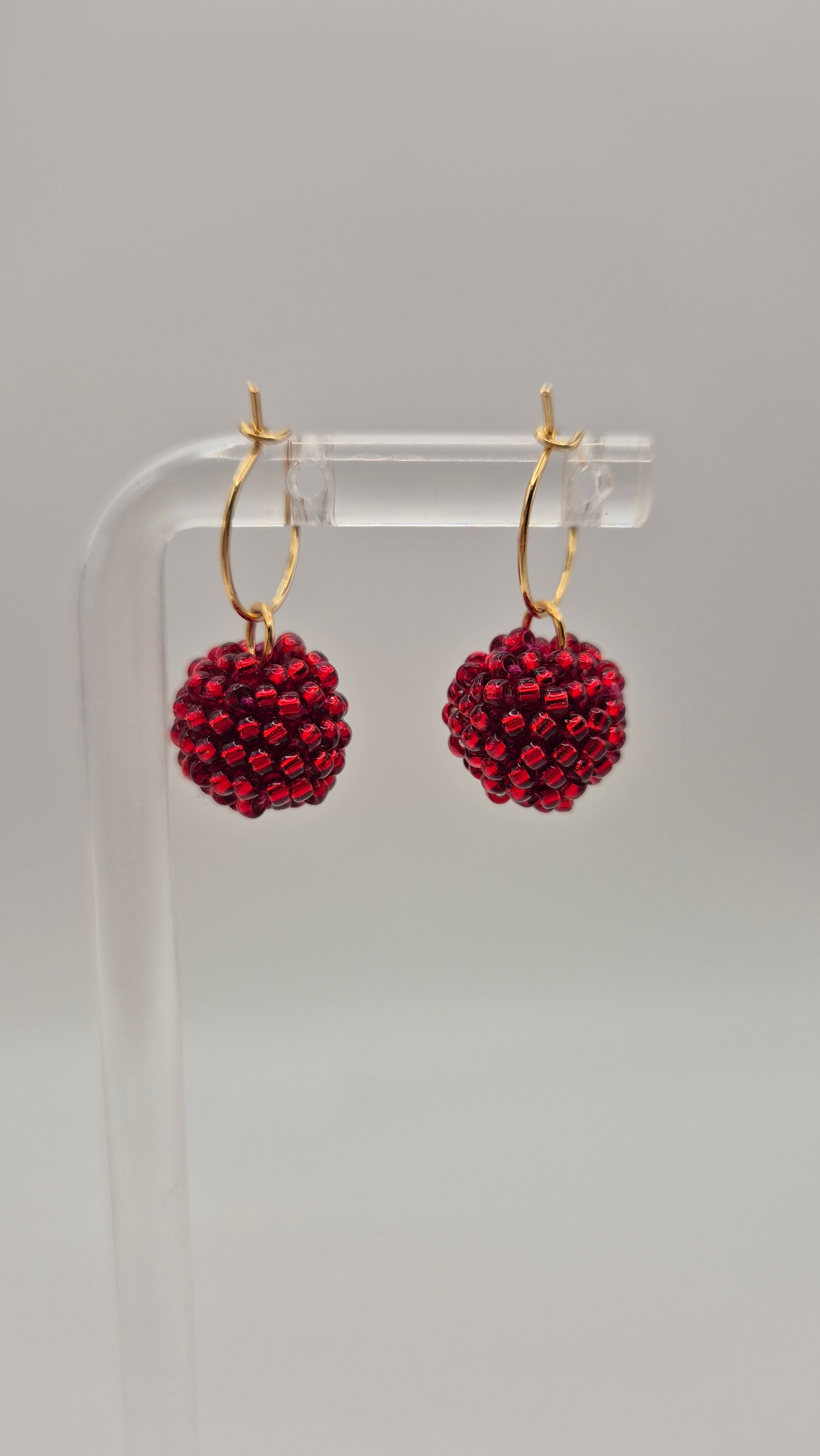 Creolen KUULA - Kugel 12mm | vergoldet | Perlen 2mm