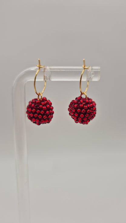 Creolen KUULA - Kugel 12mm | vergoldet | Perlen 2mm