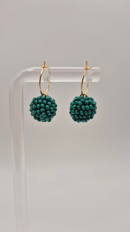 Creolen KUULA - Kugel 12mm | vergoldet | Perlen 2mm