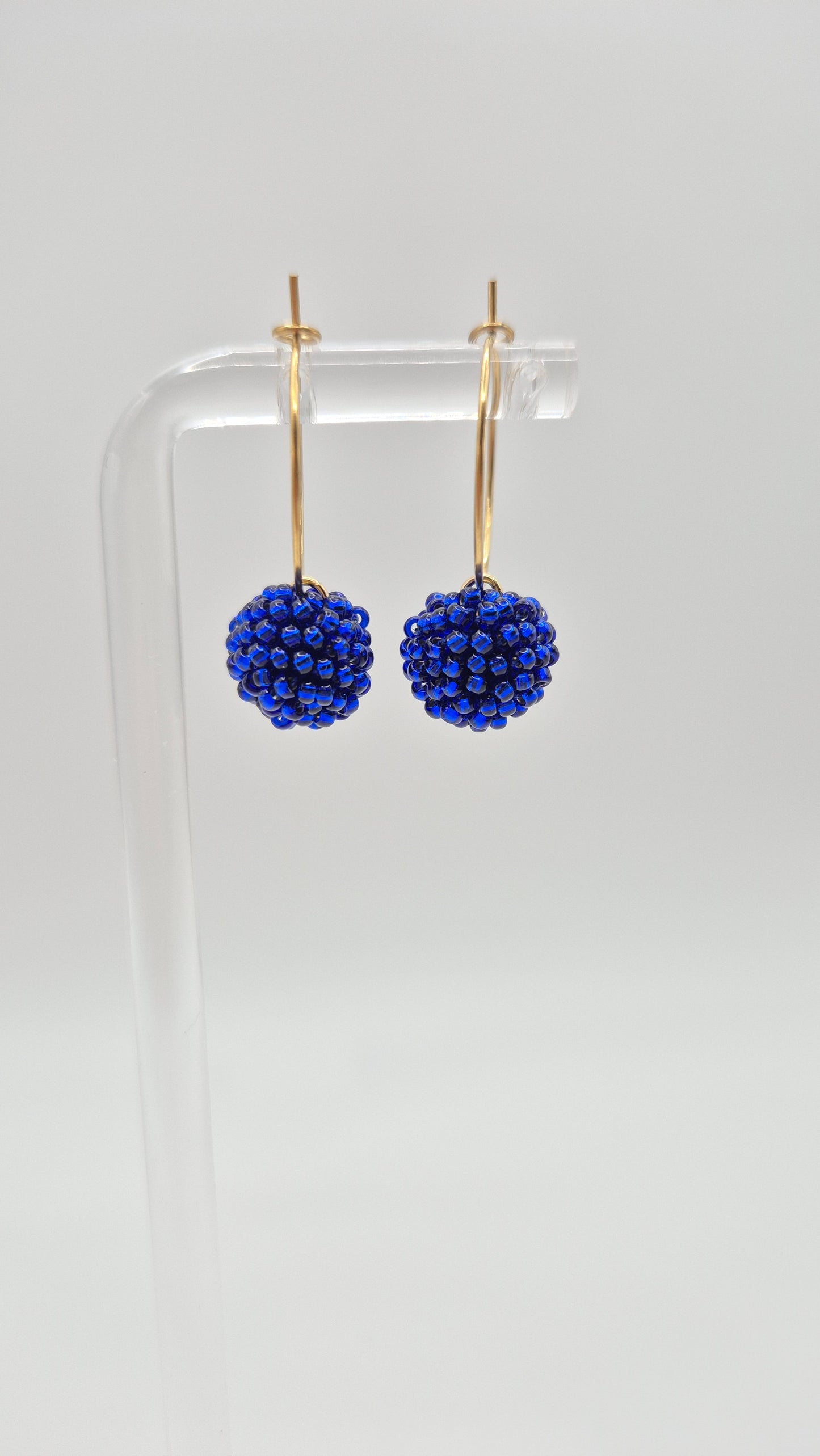 Creolen KUULA - Kugel 12mm | vergoldet | Perlen 2mm