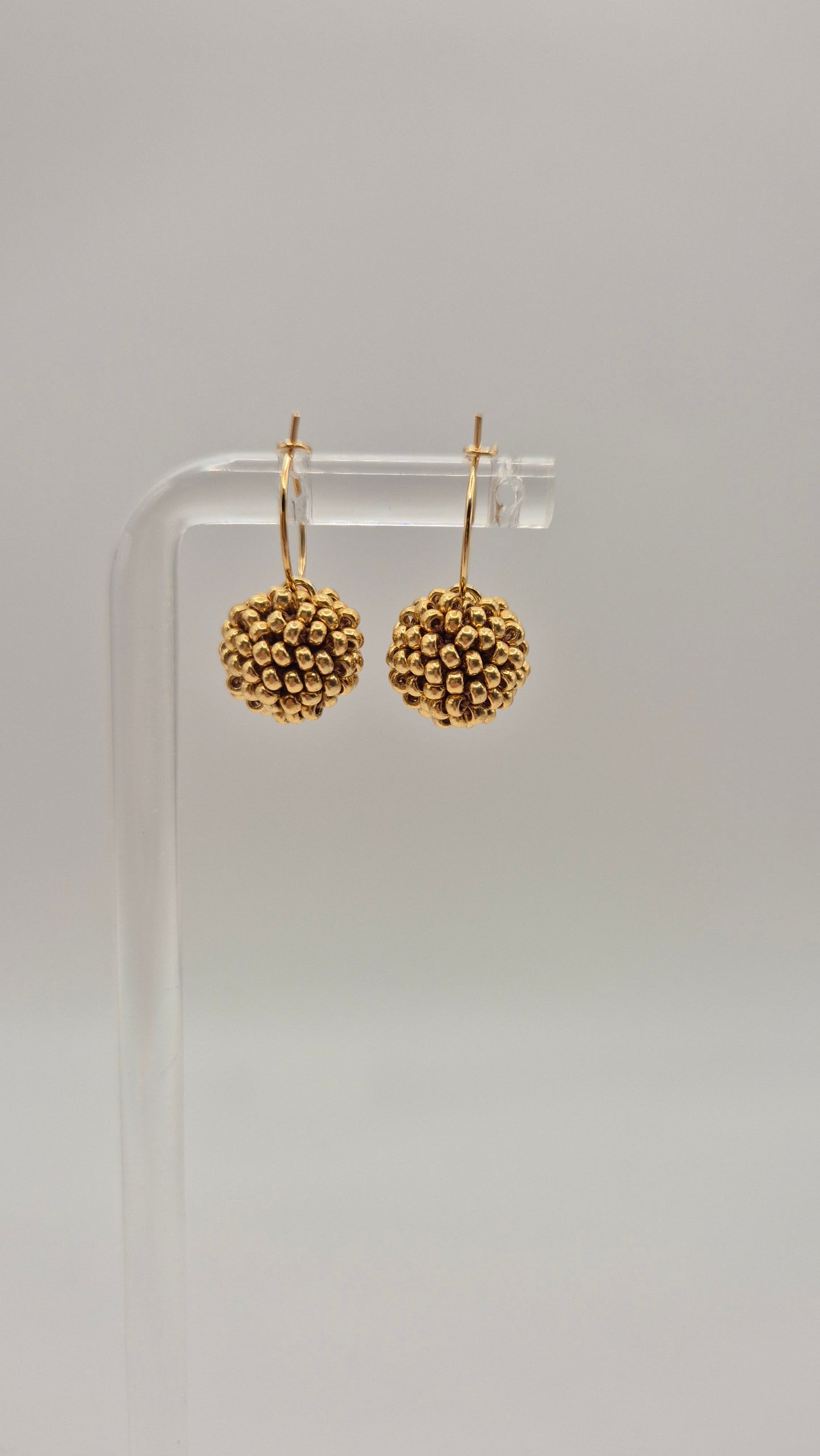Creolen KUULA - Kugel 12mm | vergoldet | Perlen 2mm