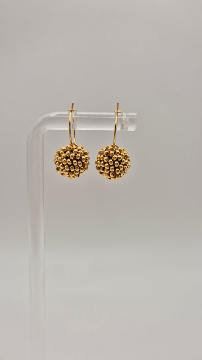 Creolen KUULA - Kugel 12mm | vergoldet | Perlen 2mm