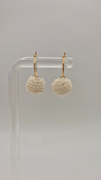 Creolen KUULA - Kugel 12mm | vergoldet | Perlen 2mm