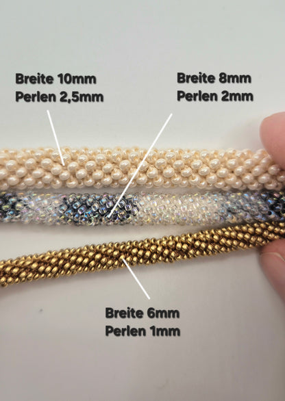 Halskette TUBE - Breite 10mm | Perlen 2,5mm
