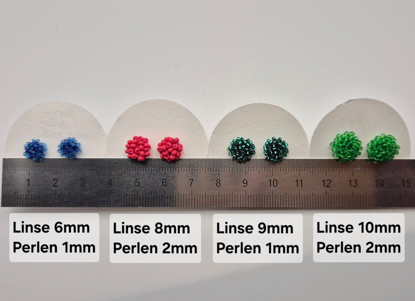 Ohr-Stecker LINNSI - Linse 8mm | Perlen 2mm