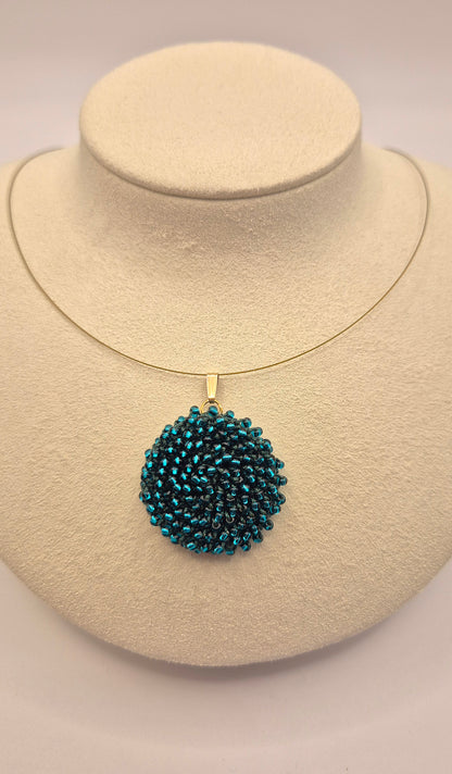 Kette LINNSI - Linse 32 mm | vergoldet | Perlen 3mm