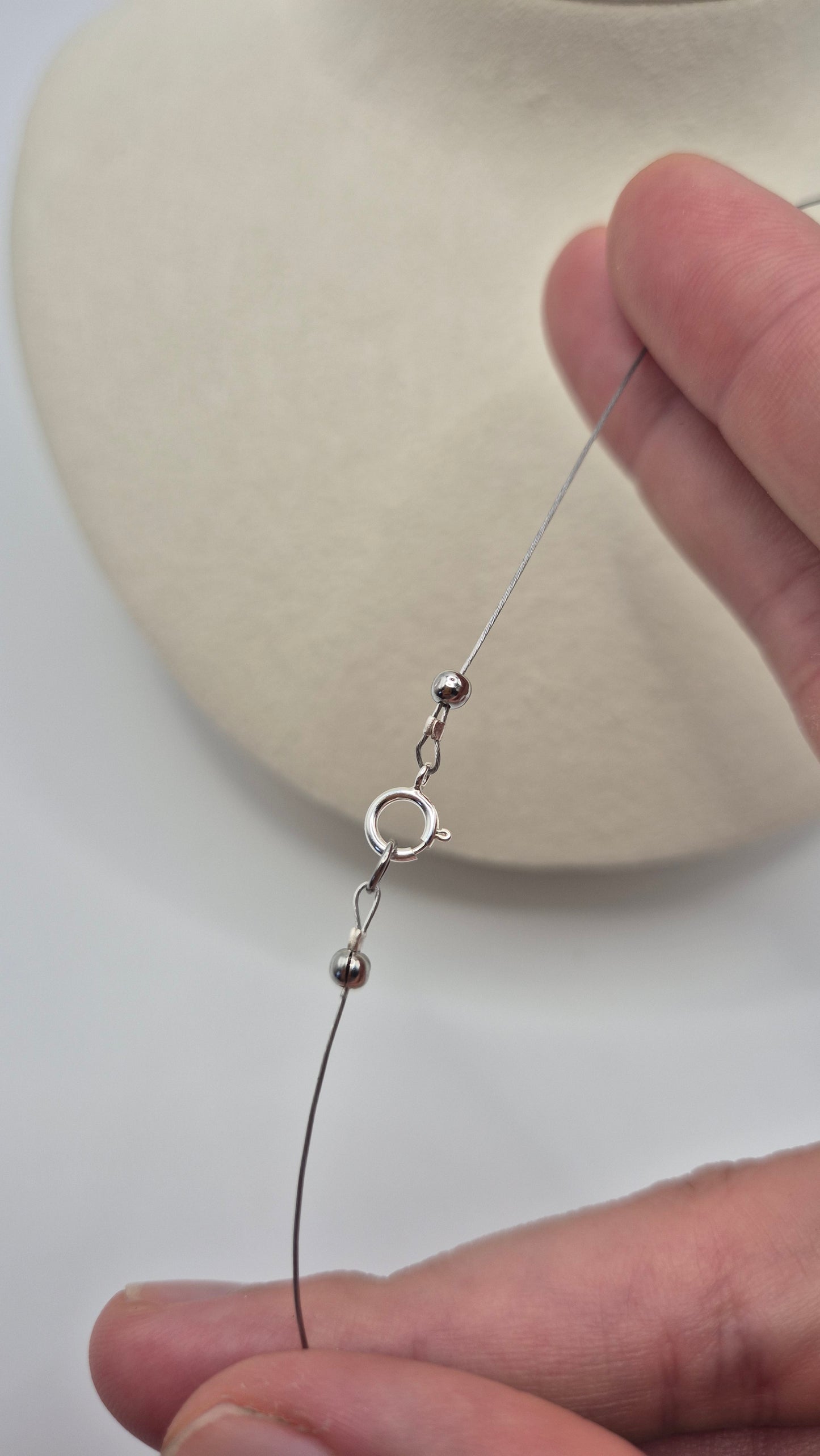 Kette LINNSI - Linse 28 mm | Silber | Perlen 2mm
