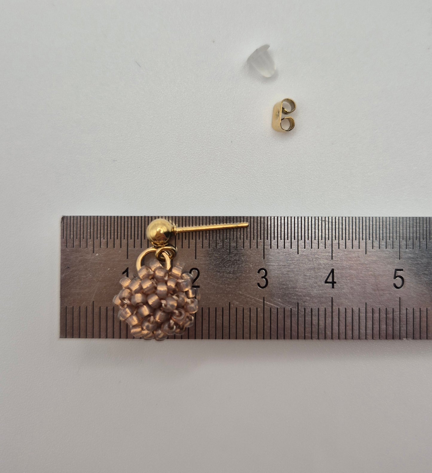 Ohr-Stecker Hänger LINNSI - Linse 11mm | vergoldet | Perlen 2mm