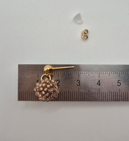 Ohr-Stecker Hänger LINNSI - Linse 11mm | vergoldet | Perlen 2mm