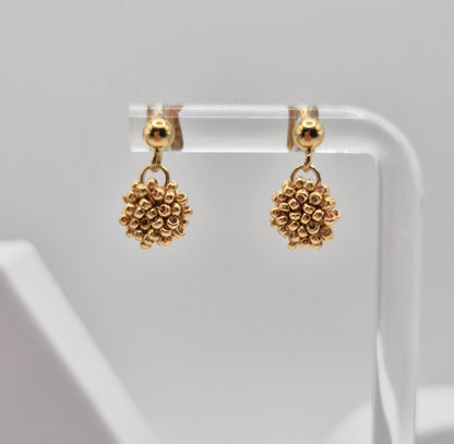 Ohr-Stecker Hänger LINNSI - Linse 10mm | vergoldet | Perlen 1mm