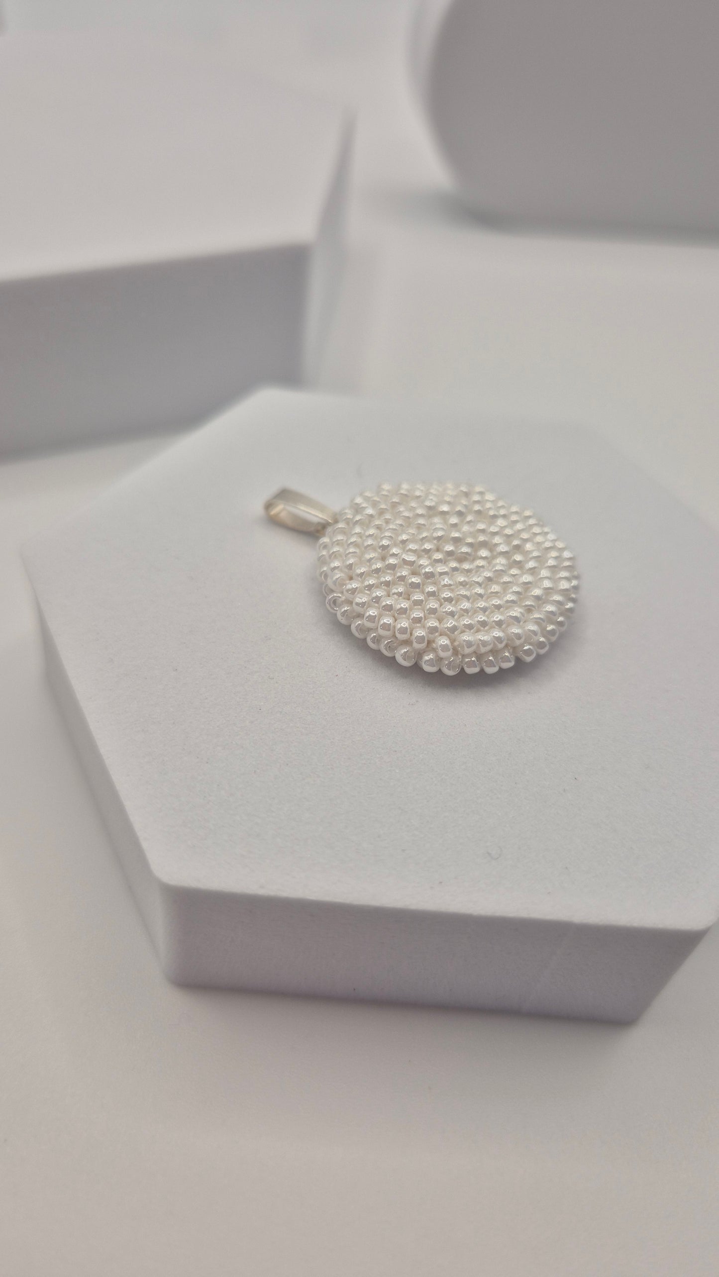 Kette LINNSI - Linse 28 mm | Silber | Perlen 2mm