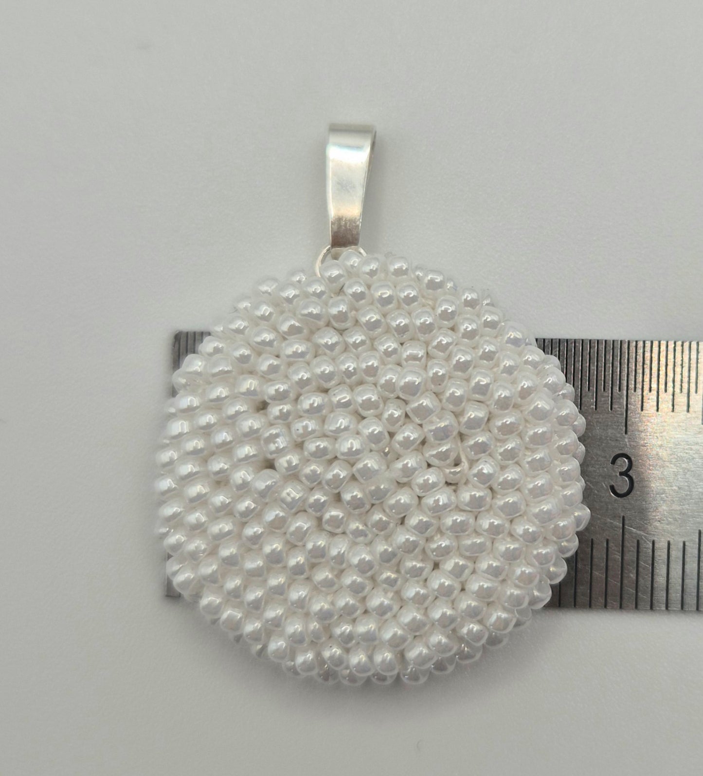 Kette LINNSI - Linse 28 mm | Silber | Perlen 2mm