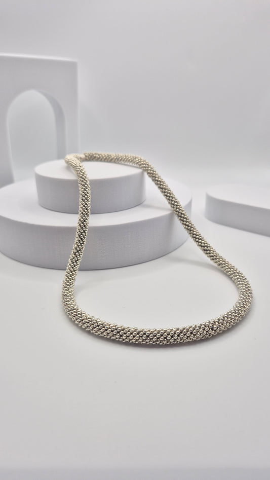 Halskette TUBE - Breite 8mm | Perlen 2mm