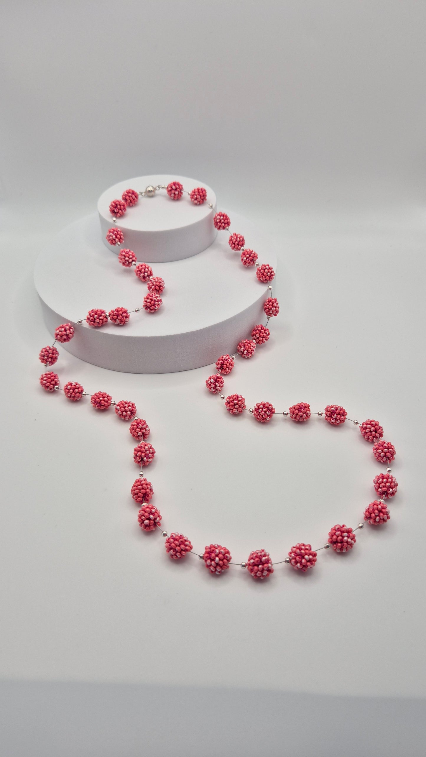 Halskette FLUFFY SPRING Unikat - Breite 13 mm | Perlen 3mm