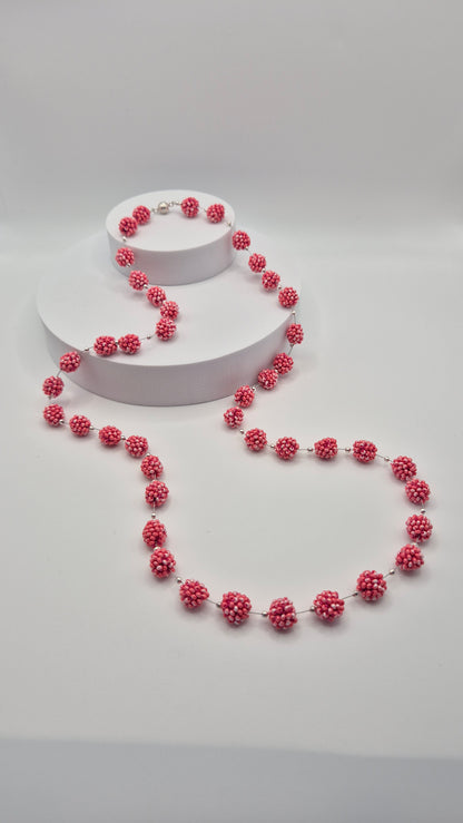 Halskette FLUFFY SPRING Unikat - Breite 13 mm | Perlen 3mm