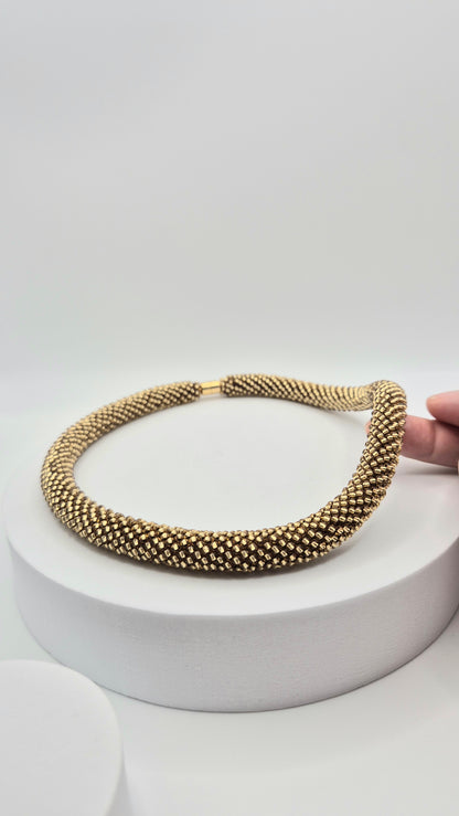 Halskette TUBE - Breite 13mm | Perlen 2,5mm