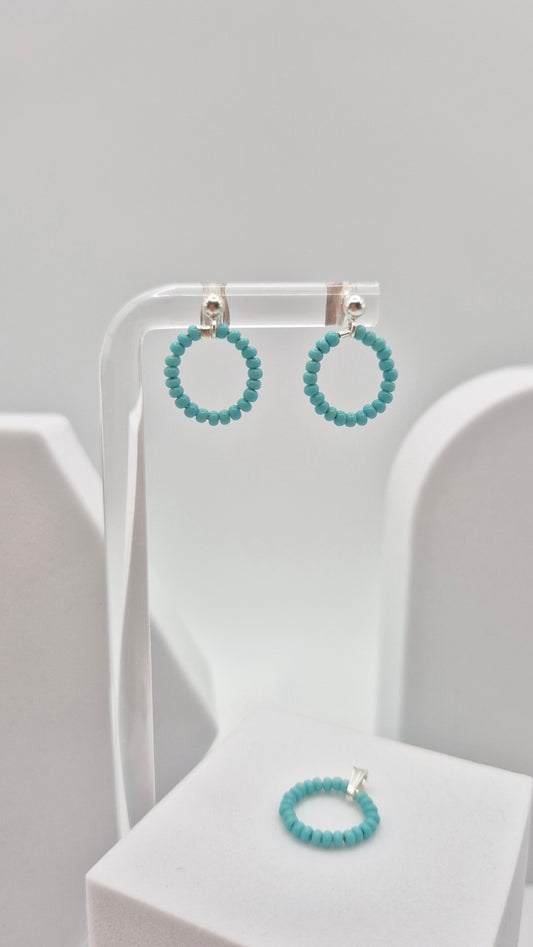 Ohr-Stecker Hänger RENGAS | Ring 13mm | Perlen 2mm