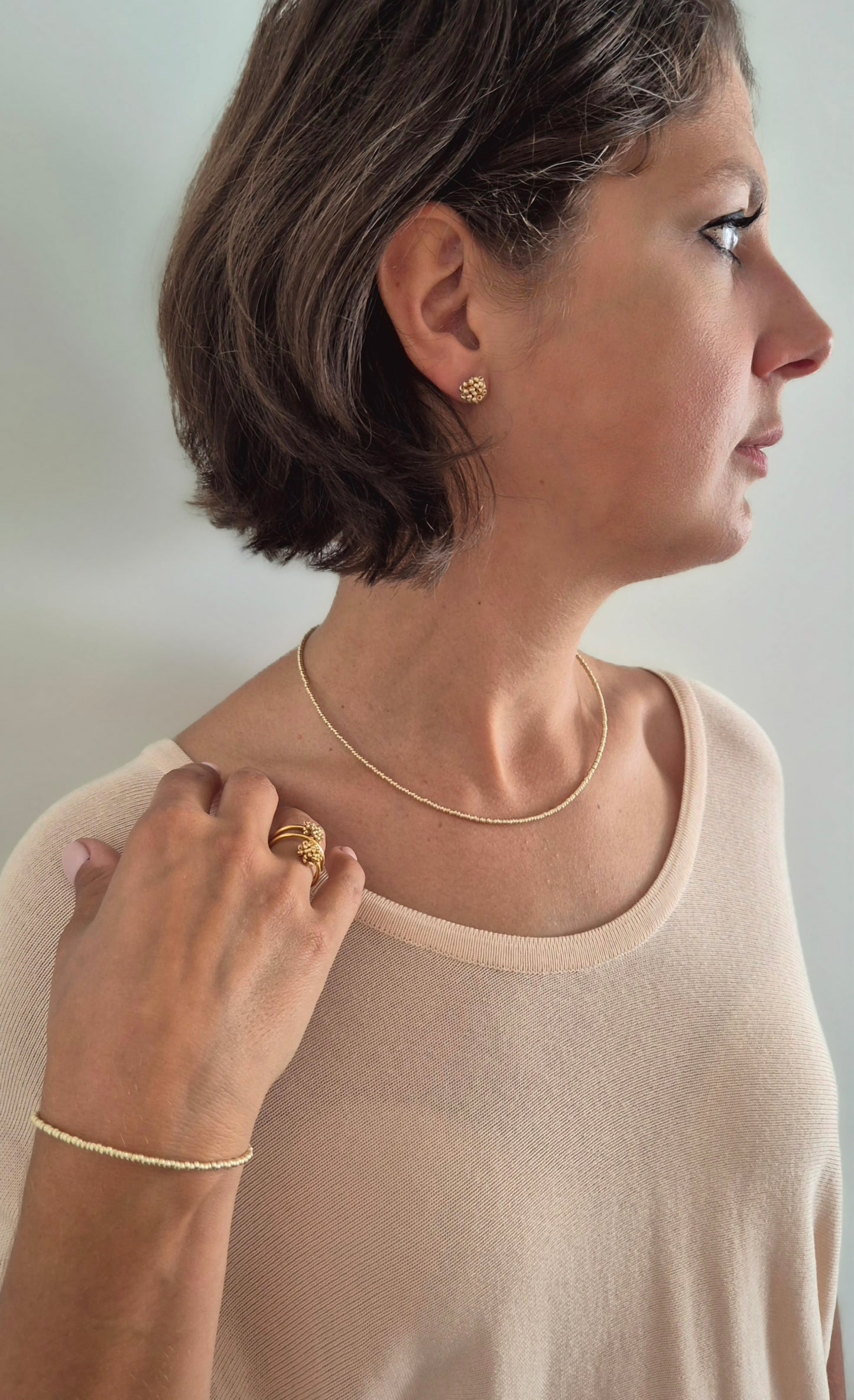 Kette RIVI | vergoldet | Perlen 2mm