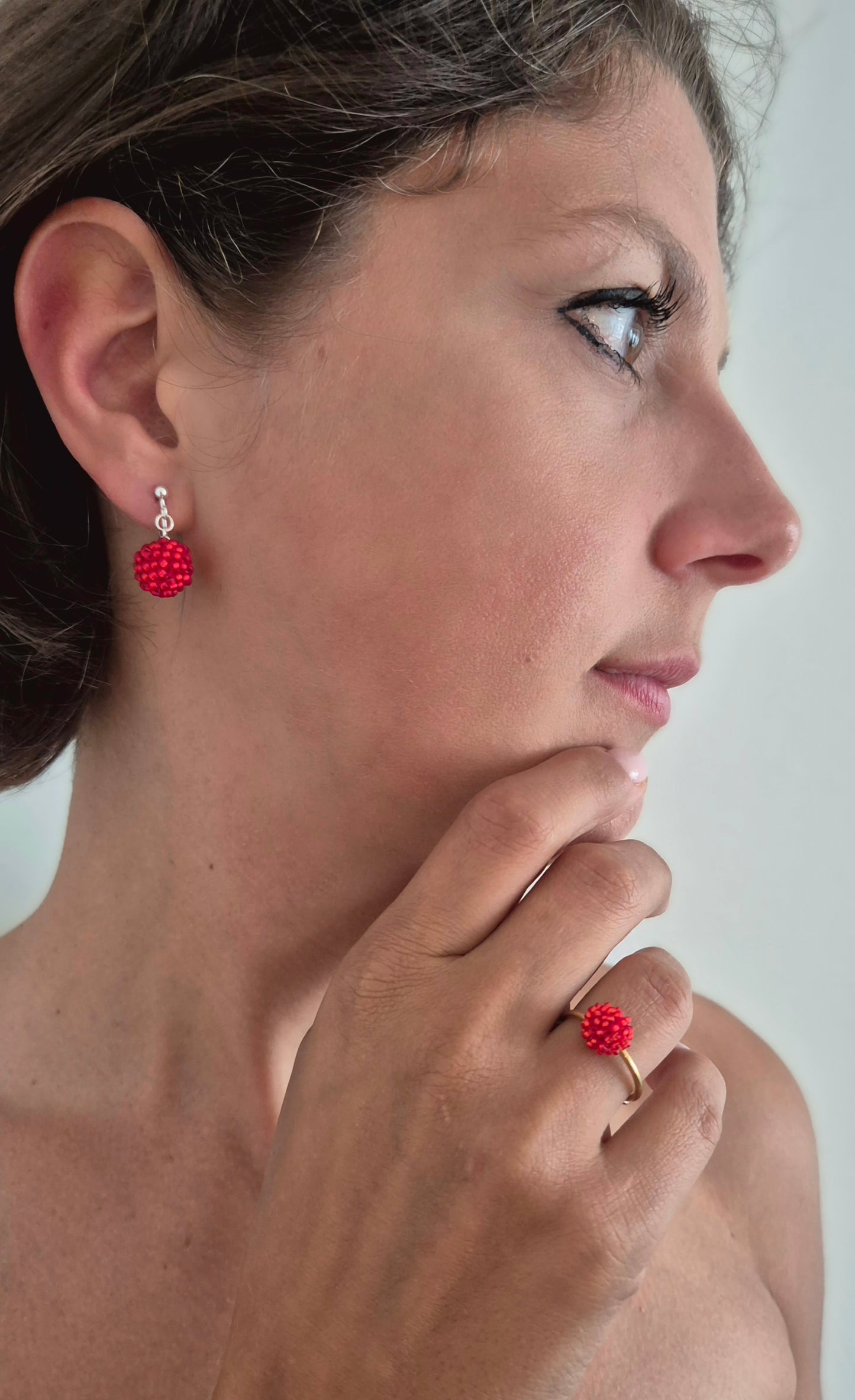 Ohrclips Hänger KUULA - Kugel 12mm | Silber | Perlen 2mm