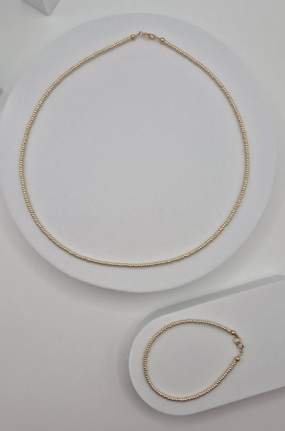 Armband RIVI | vergoldet | Perlen 2mm