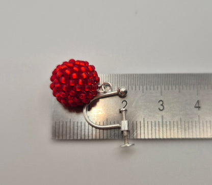 Ohrclips Hänger KUULA - Kugel 12mm | Silber | Perlen 2mm