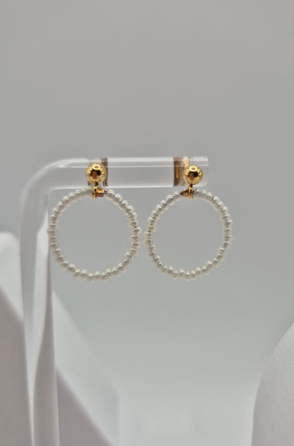 Ohr-Stecker Hänger RENGAS | Ring 20mm | Perlen 2mm