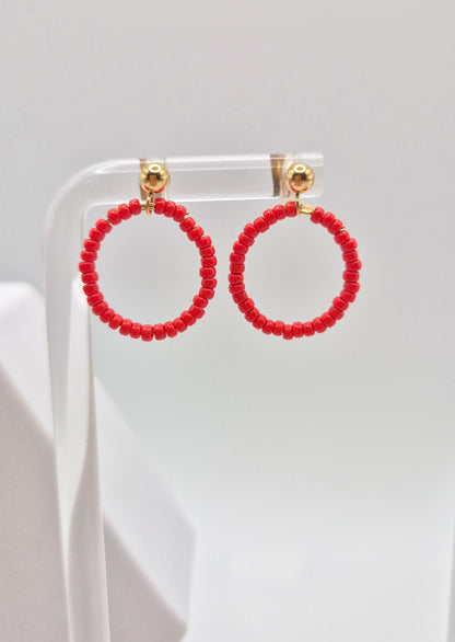 Ohr-Stecker Hänger RENGAS | Ring 20mm | Perlen 2mm