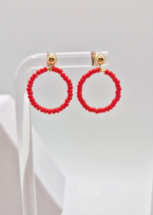 Ohr-Stecker Hänger RENGAS | Ring 20mm | Perlen 2mm