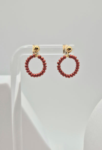 Ohr-Stecker Hänger RENGAS | Ring 13mm | Perlen 2mm