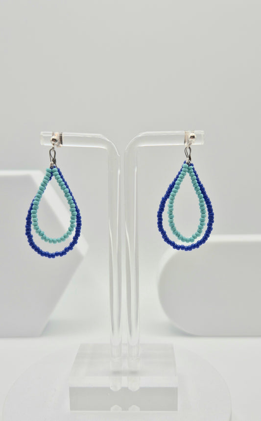 Ohr-Stecker Hänger DROPS | Tropfen 40mm | Perlen 2mm
