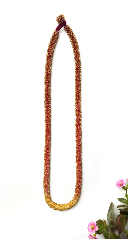 Halskette TUBE GRADIENT RED GOLD 01 Unikat - Breite 9mm | Perlen 2 mm