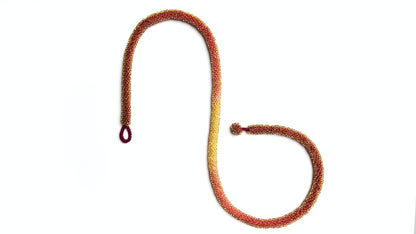 Halskette TUBE GRADIENT RED GOLD 01 Unikat - Breite 9mm | Perlen 2 mm